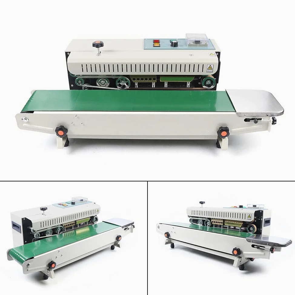 Automatische Versiegelungsmaschine, Heißsigelmaschine Lebensmittel Sealer Siegelmaschine für Plastiktüten Aluminiumfolie Verbundbeutel
