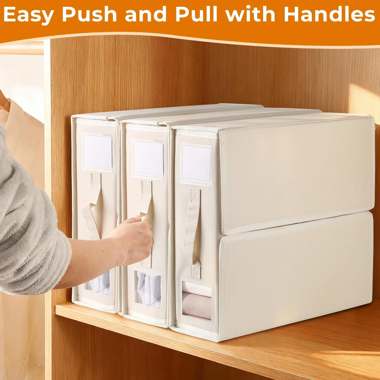 6 Stück Aufbewahrung Bettwäsche Organizer, Faltbarer Aufbewahrungstasche für Bettlaken, Oxford-Stoff Aufbewahrungsbox Kann in Kleiderschrank, Unterbett und in Schubladen (Beige)