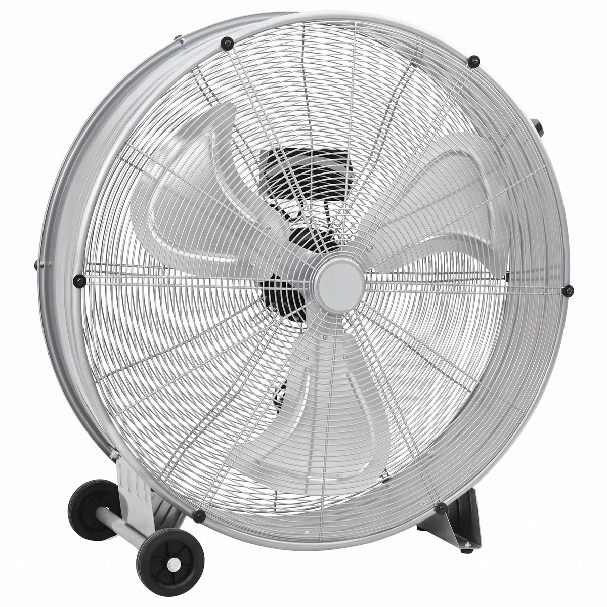 Gecheer Trommelventilator Neigbar mit 2 Rädern, Aluminium, 79x37x82 cm | 3 Geschwindigkeitsstufen, 3 Metallflügel, Leichte Reinigung für Innen- und Außenbereich Werkstatt Garage Halle