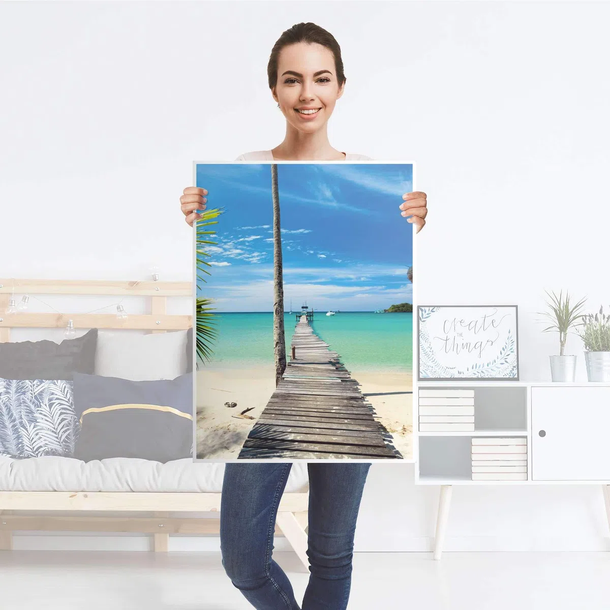 Kühlschrank Foto-Tapete I Dekofolie für Kühlschrankfront - Klebesticker Aufkleber selbstklebend I Dekoration Küche - Design: Blue Water