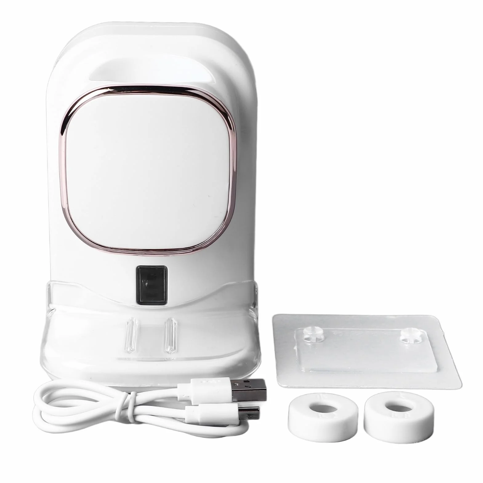 Smart Automatic Zahnpasta -Spender, USB Wiederaufladbare Wandmontierte Händequadrate für Kinder und Familienbadezimmer (einschließlich Installationskit) (White)