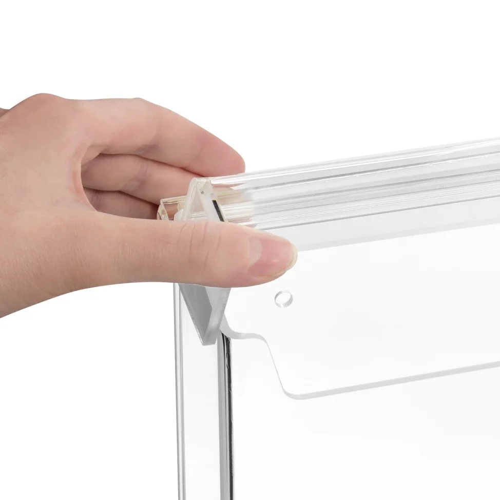Zeigis DIN A4 Prospektbox/Prospekthalter/Flyerhalter im Hochformat, wetterfest, für Außen, mit Deckel, aus glasklarem Acrylglas