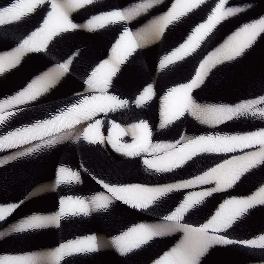 DREAMLANDING Decke für Sofa-230 x 230 cm Zebramuster-Kuscheldecke Flauschig weich, bunt, übergroß, dekorativ, ultraplüschig, kühldecke zum schlafen