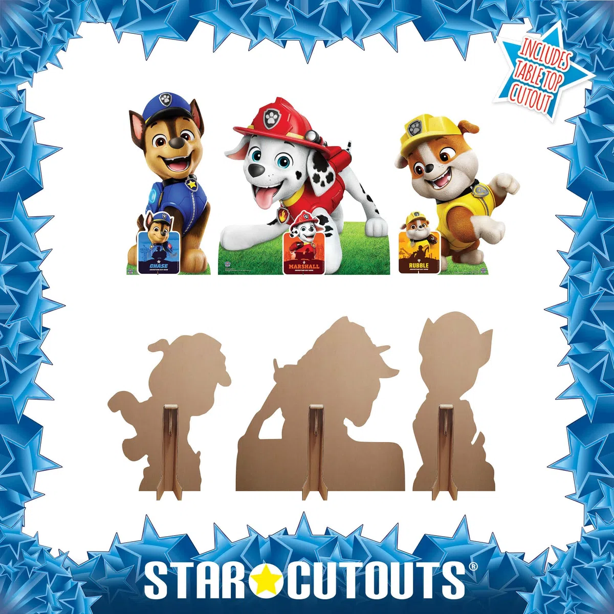 Star Cutouts SC4598 Chase Marshall und Rubble Paw Patrol Multi-Pack Pappaufsteller Höhe 66 cm – ideal für Paw Patrol Thema, Partys, Geburtstage & Fans, Raumdekorationen und Veranstaltungen