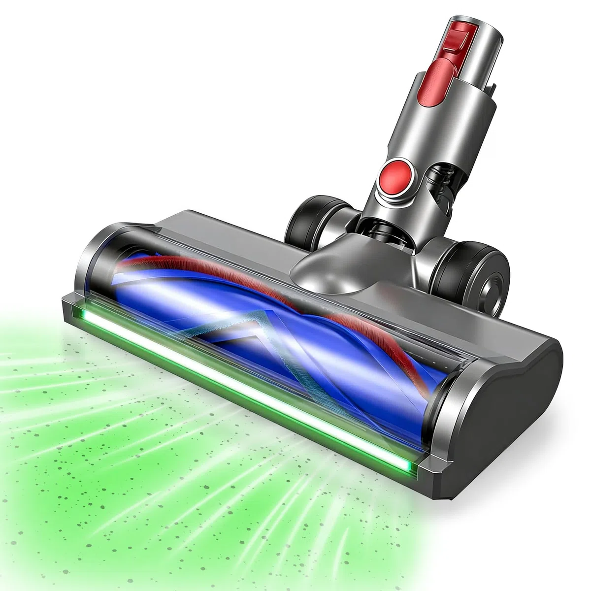 Bürste Kompatibel für Dyson V7 V8 V10 V11 V15 Staubsaugern Ersatzteil Bodenbürste, Direktantrieb Reiniger Kopf mit Staubdetektionsfunktion, Austauschbarer Bürstenkopf für Parkett/Hartböden/Teppiche
