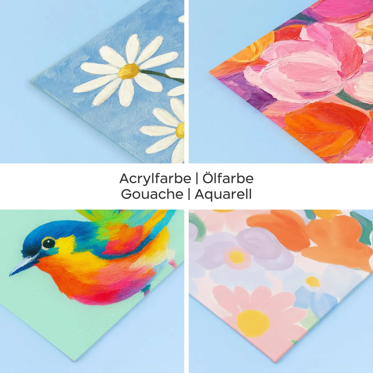 Zenacolor Leinwand Zum Bemalen 3 Größen (30 Stück) - Leinwände Set 280 g/m² 100% Baumwolle - Für Acrylfarbe, Ölmalerei, Gouache