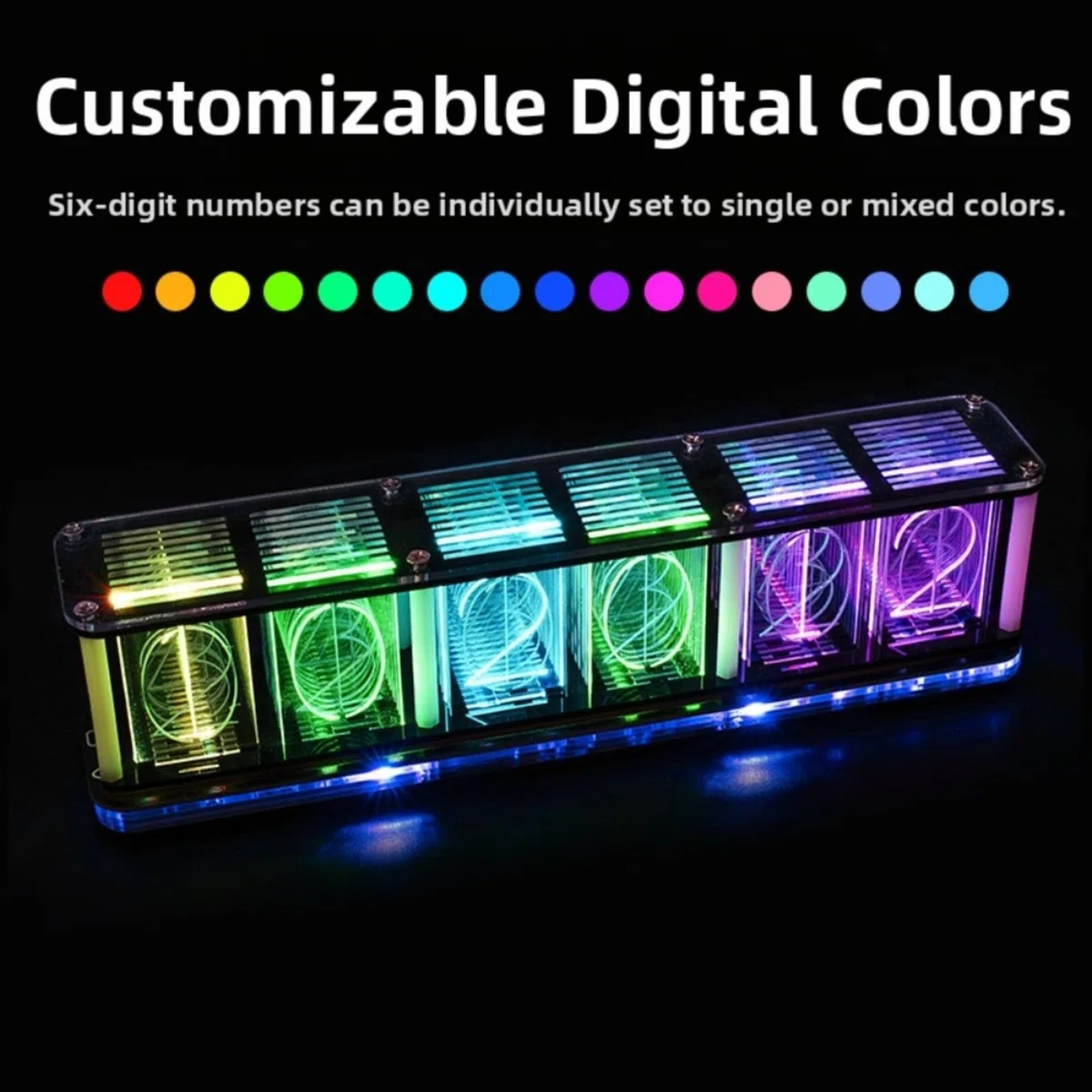 DIY Retro Nixie Röhrenuhr Bausatz Mit RGB LED Und Musik Anzeige, Hochpräziser 3231 Chip, 38 Farben, 14 Anzeigeoptionen, Desktop Uhr 5V