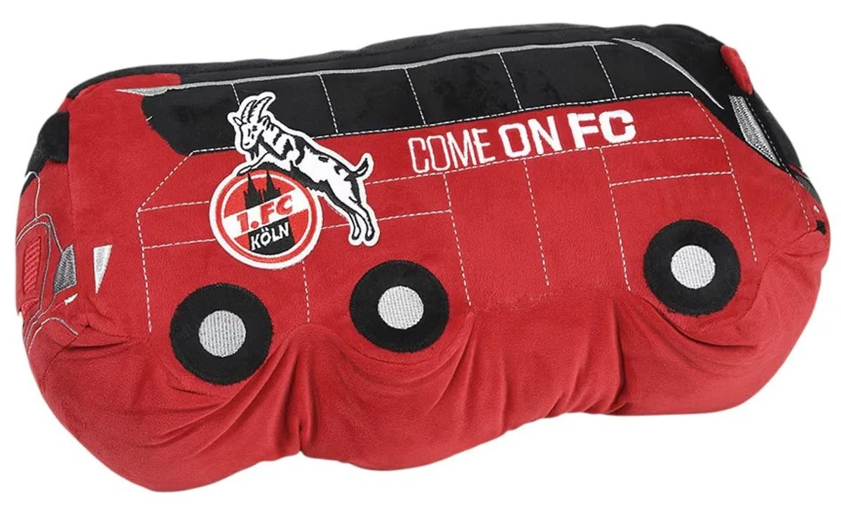 1. FC Köln Kissen - Mannschaftsbus - Kuschelkissen | Dekokissen - Plus Lesezeichen I Love Köln
