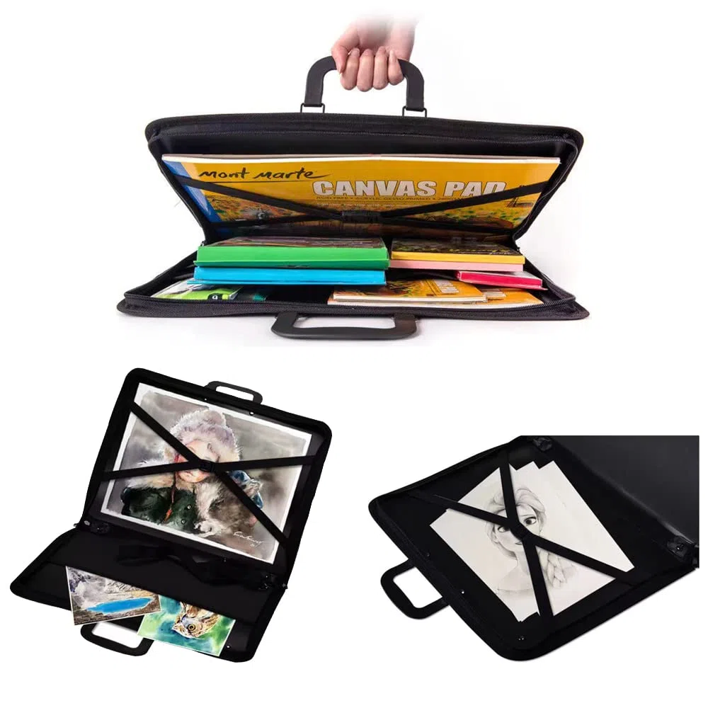 A3 Künstler-Portfolio-Hülle und Kunst-Tasche - Präsentation und Aufbewahrung für Skizzen, Malerei, Zeichenbrett, Kunstwerk mit Tragetasche
