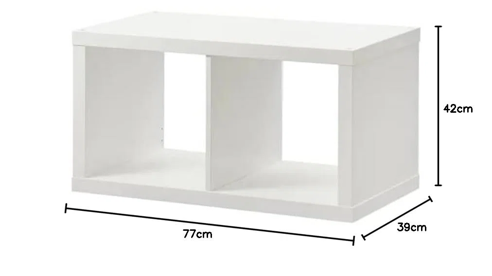 IKEA Kallax Regal, Bücherregal, Wandregal, Raumteiler in weiß (77 x 42 cm)