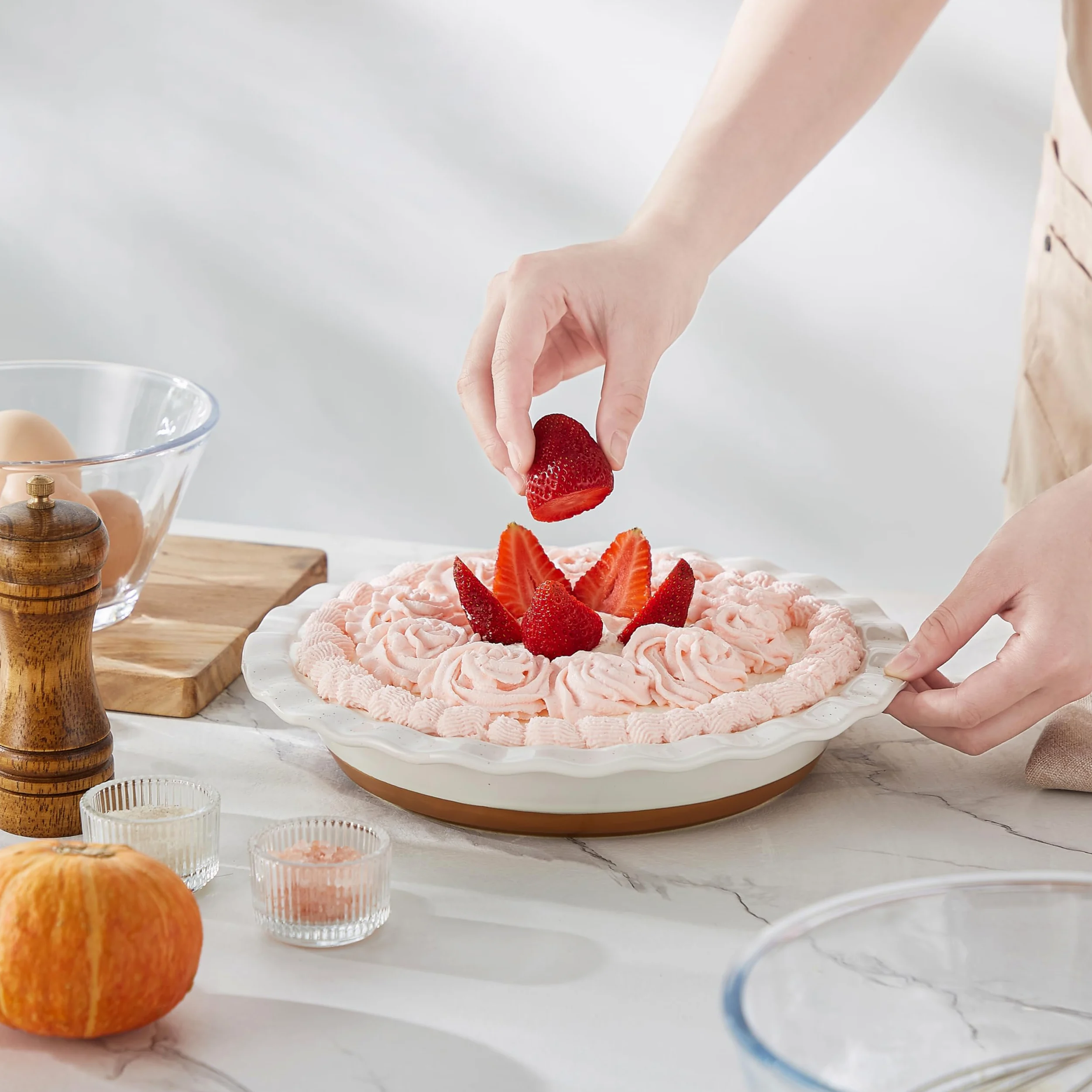 MALACASA Kuchenform aus Keramik, 1er-Set