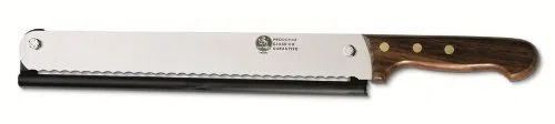 AUSONIA - 61170 REGULIERBARES WURSTMESSER VERSTELLBARES MESSER MIT ABSTANDHALTER UND KLINGE AUS AISI 420 ROSTFREIEM EDELSTAHL UND HOLZGRIFF AUS PALISANDER 26 CM, MIT FÜHRUNG