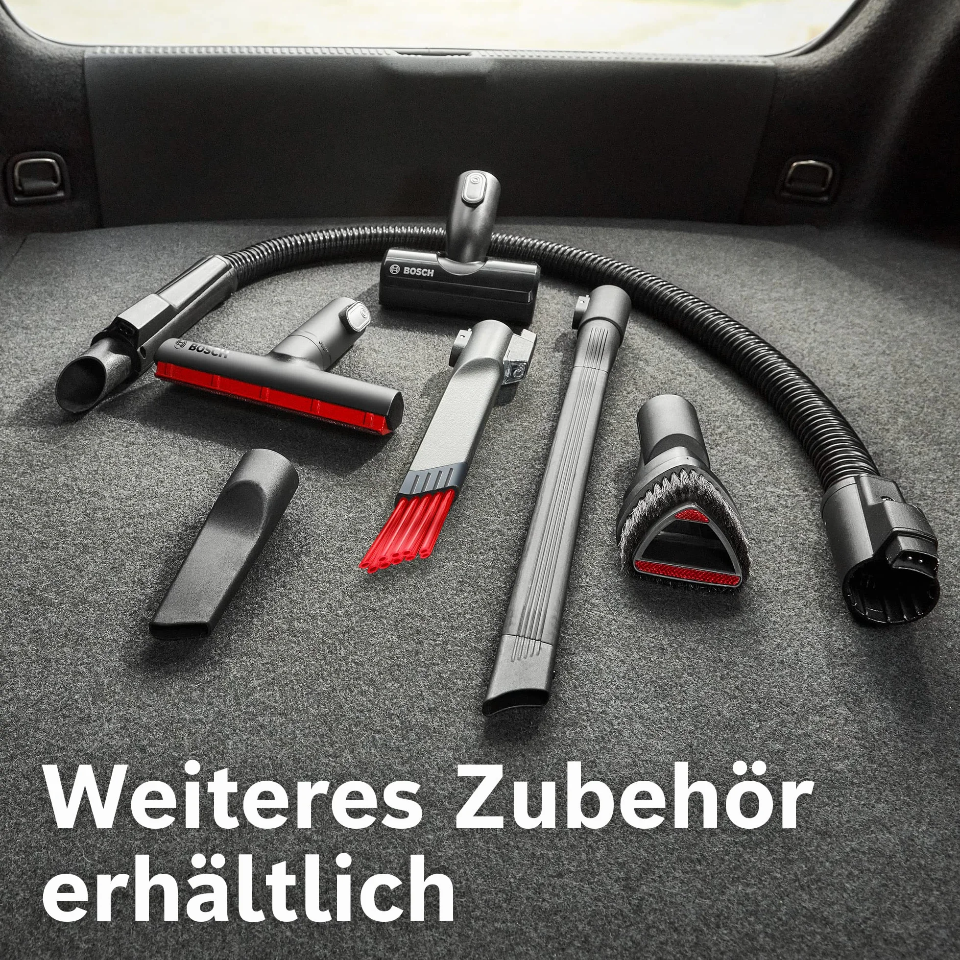 Bosch Mini-Turbo-Düse BHZUMPN, geeignet für Unlimited 6, 7 und 8 Akku-Staubsauger, für schwer erreichbare Stellen, ideal zur Fahrzeug-Innenreinigung, Turbobürste, Powerdüse, Original-Zubehör, schwarz
