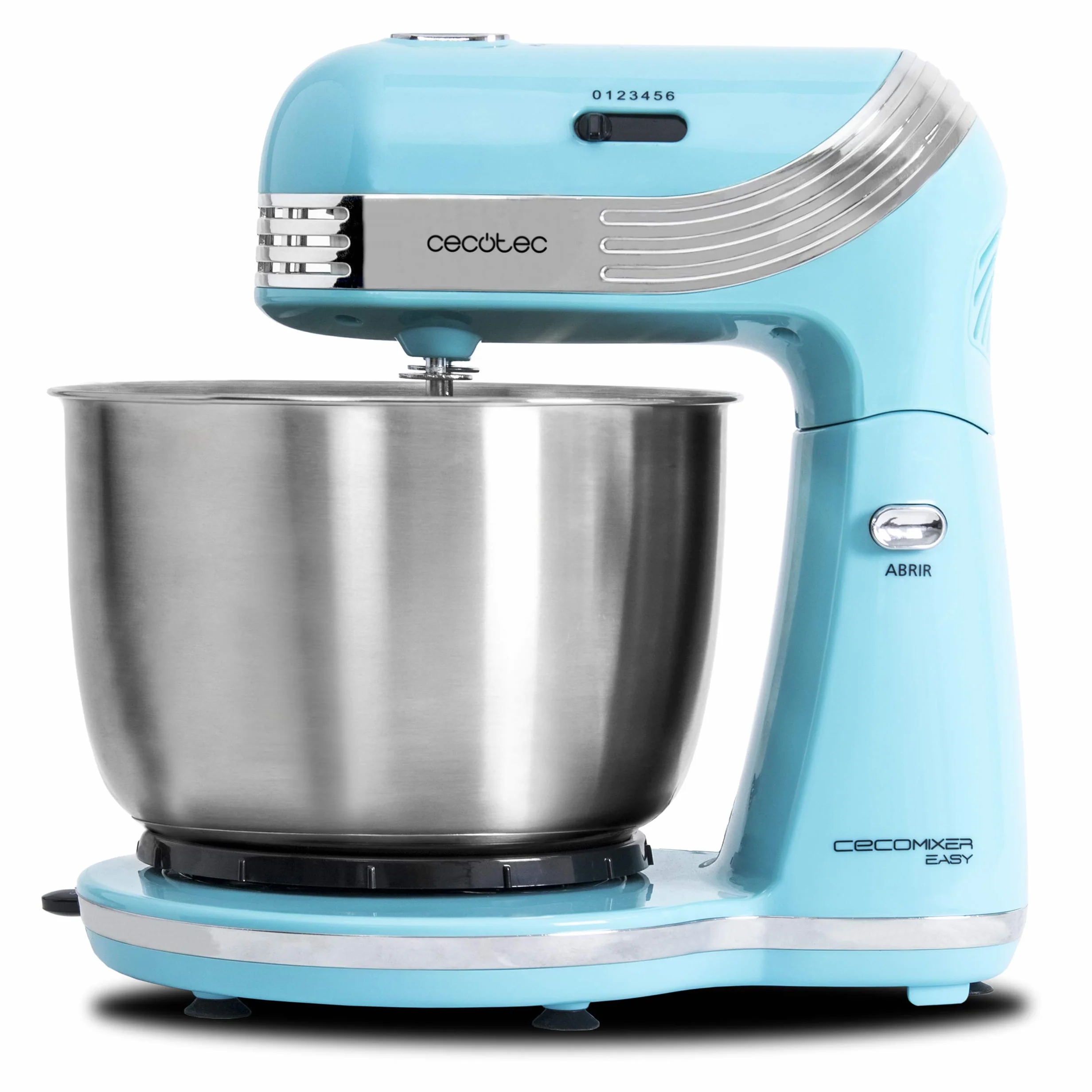 Cecotec Küchenmaschine Cecomixer Easy. 250 W, oszillierende Bewegung, 3L Fassungsvermögen, Edelstahlschüssel, 5 Funktionen: Kneten, Schlagen, Mischen, Montieren, Emulgieren, 6 Geschwindigkeiten, Blau