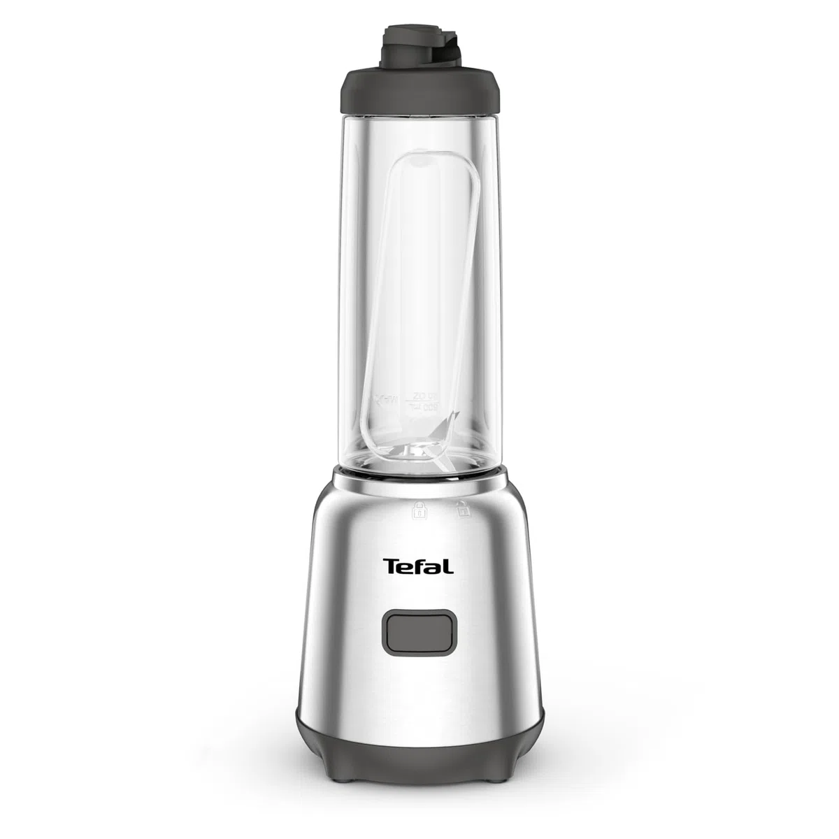 Tefal Mix und Move Mini-Standmixer, 300 Watt, 2 Flaschen To-Go in Premium Tritan, kompaktes Design, einfach zu reinigen, abnehmbare Klingen, Einknopfbedienung, Silber/Grau, BL15FD