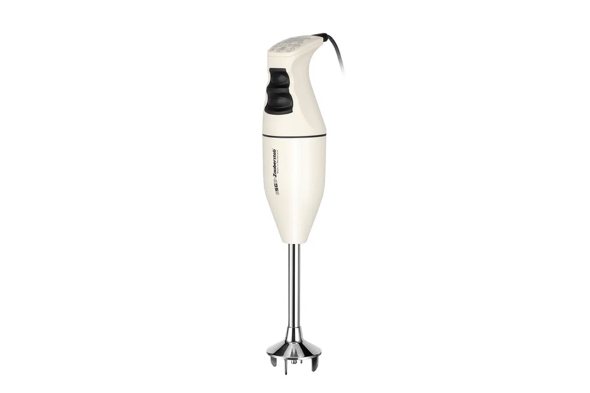 ESGE-Zauberstab 9240024 E 120 Select Creme, Stabmixer, Pürierstab inkl. Multimesser, Schlagscheibe Fleisch- und Gemüsemesser, Zerkleinerer, Messbecher 120 Watt