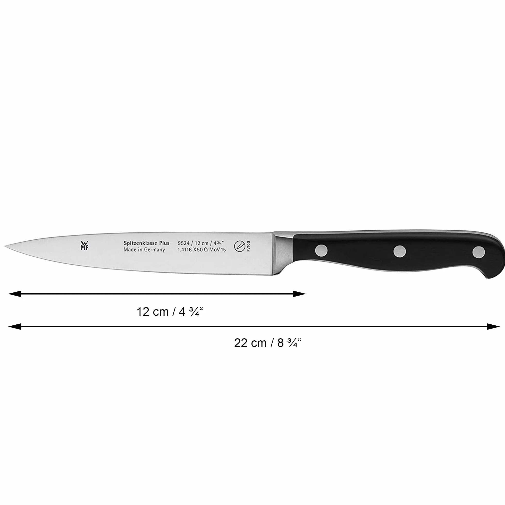 WMF Spitzenklasse Plus Spickmesser 22 cm, Made in Germany, Messer geschmiedet, Performance Cut, Spezialklingenstahl, Klinge 12 cm