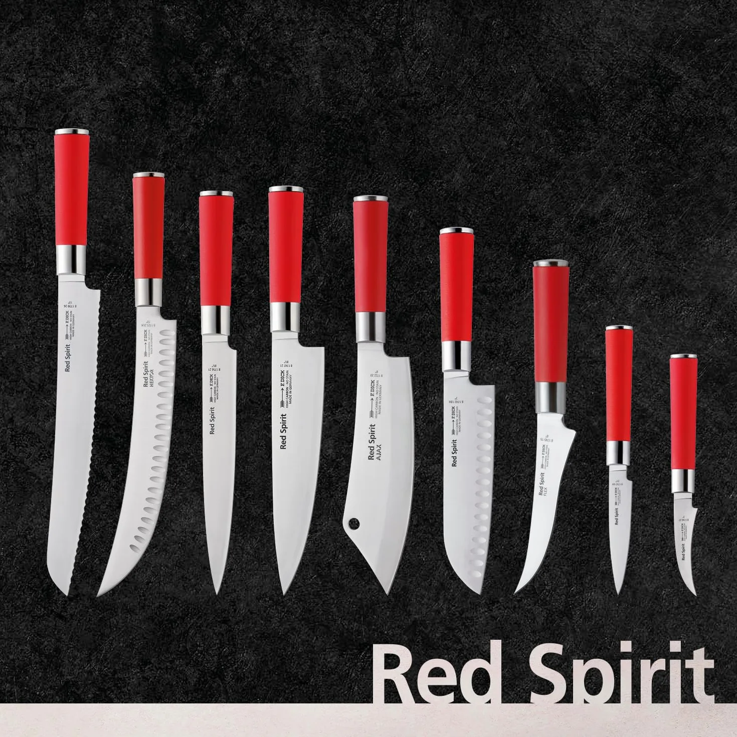 F. Dick Officemesser, Red Spirit (Messer mit Klinge 9 cm, X55CrMo14 Stahl, nichtrostend, 56° HRC) 8174709