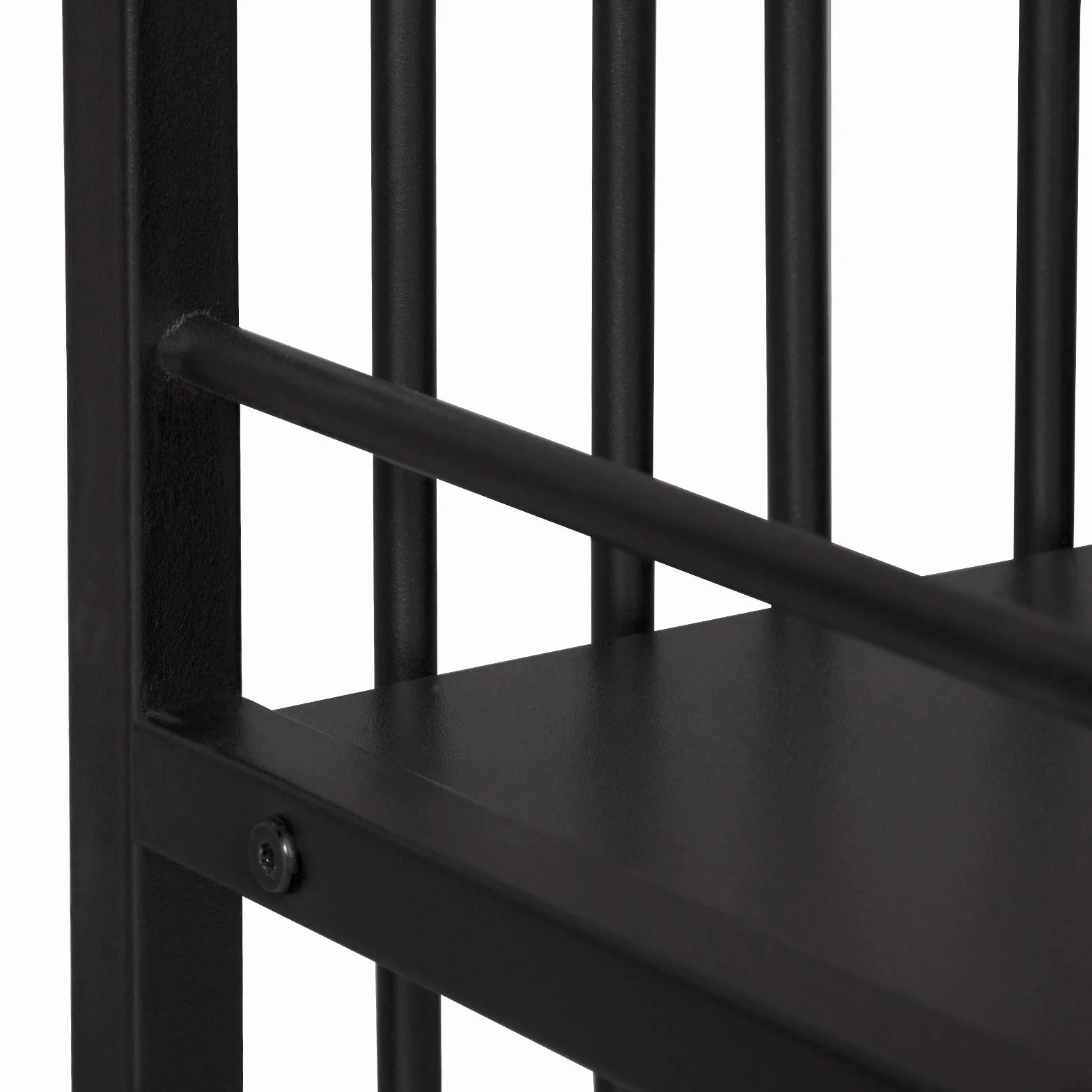 WOLTU Küche Bartisch und 2 Hocker Set Frühstück Esstisch Schwarz Couchtisch Starkes Metallgestell BT26sz+BH130sz-2