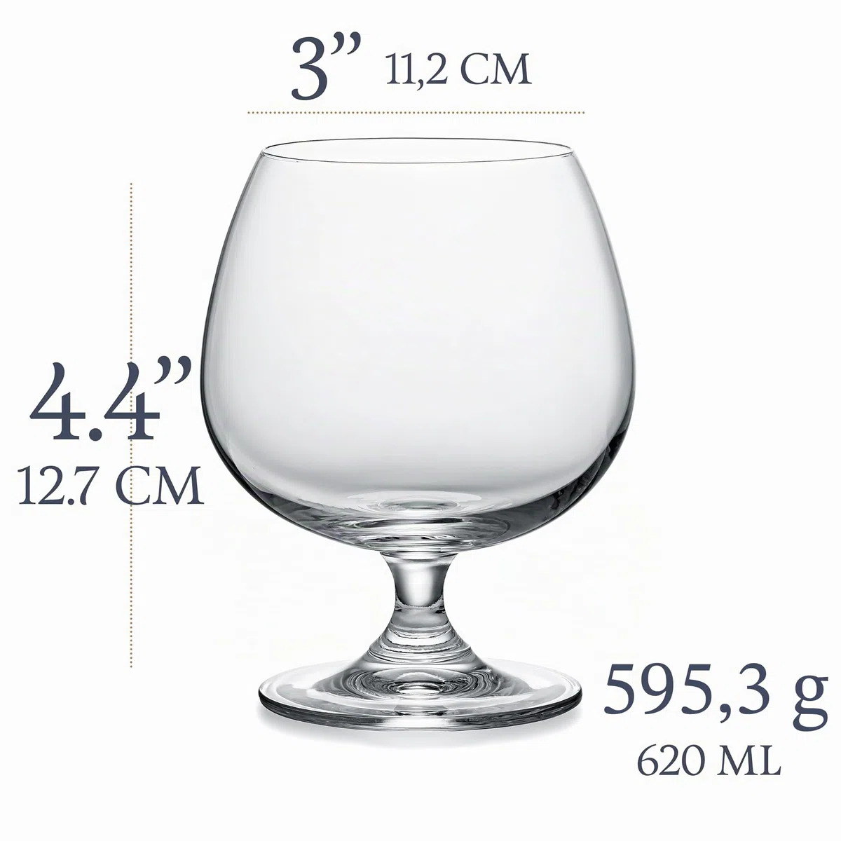 GLASSIQUE CADEAU Große 620 ml Brandy, Cognac und Armagnac Gläser | 2er Set | Kristall Spülmaschinenfest Cognacschwenker mit Kurzem Stiel | Cognacgläser Geschenkset