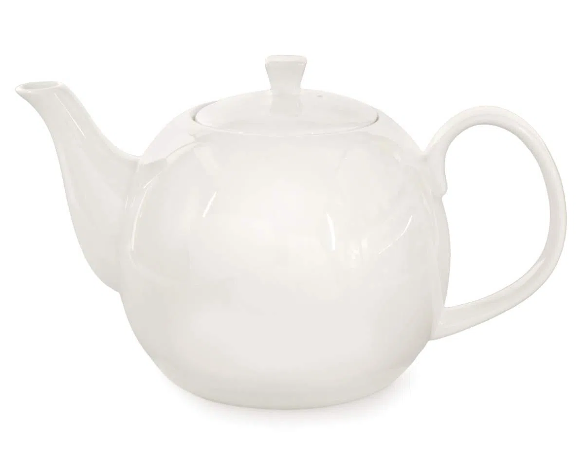 Teekanne 1500 ml Porzellan Fine Bone China weiß
