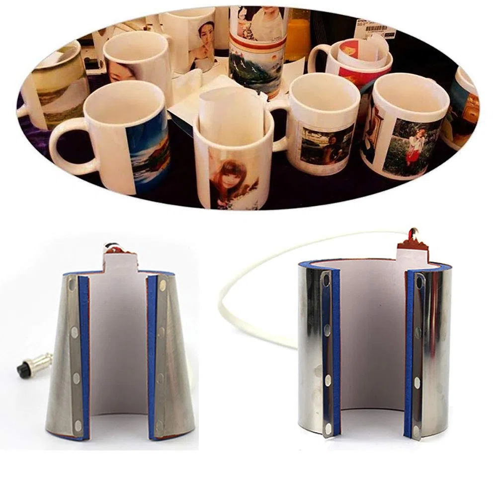 SEIWEI Becher Presselement Element Wärme Pressmaschine Anhang 220V Tasse Presse Heizung Transfer Aufsatz Silikagel für Kaffeetassen Tassen (10 oz)