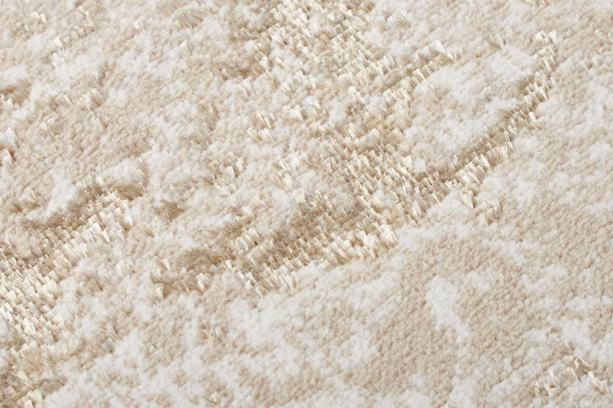TAPISO Crystal Rund Teppich Kurzflor Glänzend Braun Beige Marmoreffekt 3D Effekt Wohnzimmer Schlafzimmer Modern Design ÖKO-TEX 240 x 240 cm