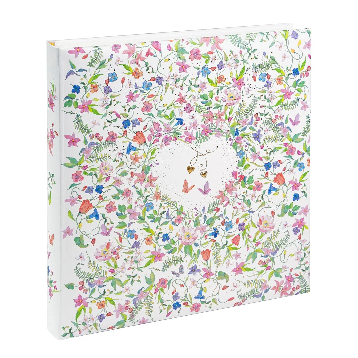 goldbuch 08 035 Hochzeitsalbum Charming Heart, Fotoalbum mit 60 weißen Seiten und Pergamin-Trennblättern, Erinnerungsalbum mit Blumenmuster mit Herz, Photo Album für Liebespaare, ca. 30 x 31 x 4 cm