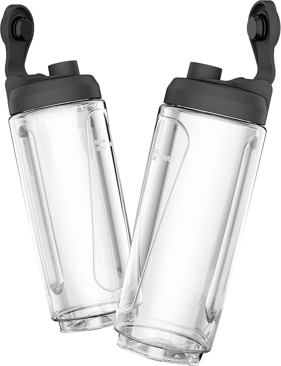 Tefal Mix und Move Mini-Standmixer, 300 Watt, 2 Flaschen To-Go in Premium Tritan, kompaktes Design, einfach zu reinigen, abnehmbare Klingen, Einknopfbedienung, Silber/Grau, BL15FD