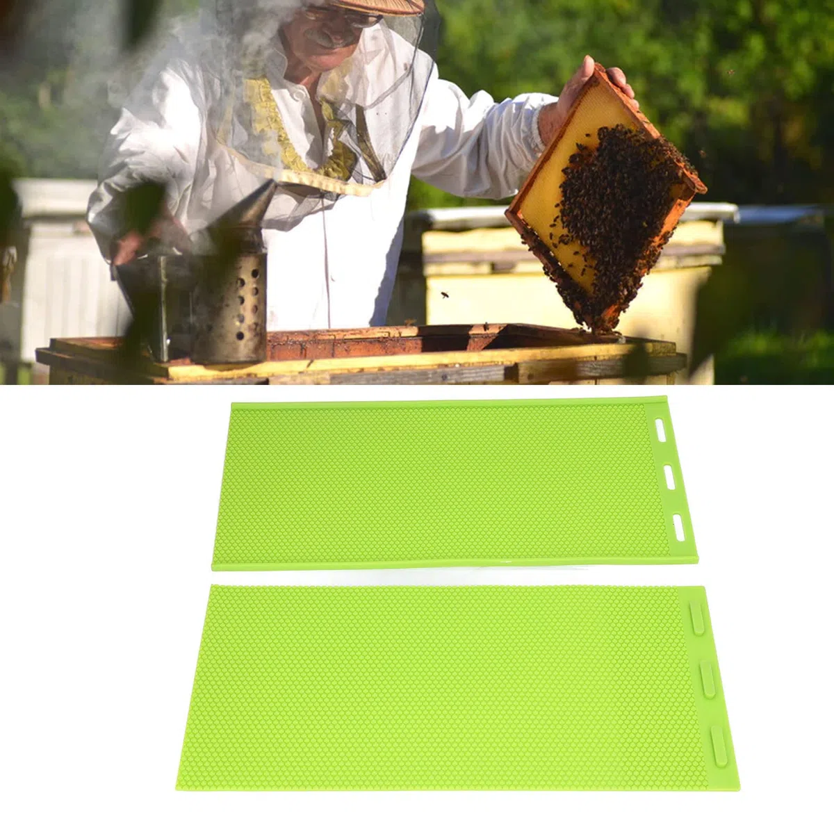 Bienenwachsplattenform 2 Stück 5,4 Mm Silikon-Bienenwachsplattenform Bienenwachsgrundierungspressform Imkerausrüstung