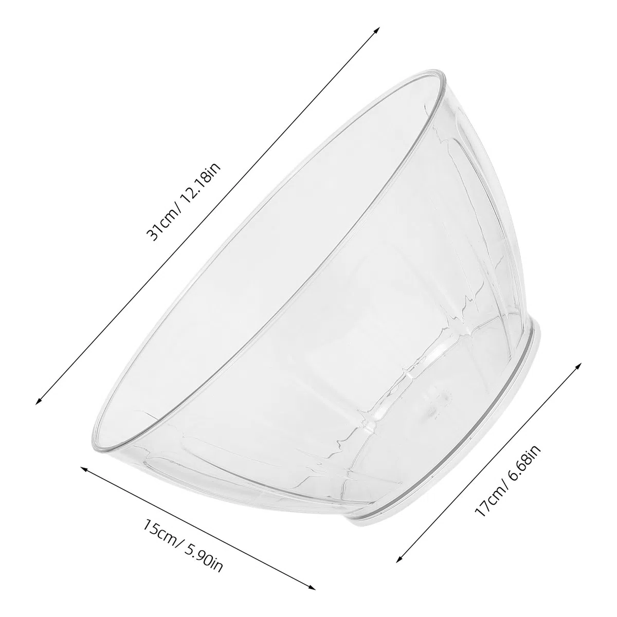 Große Bowle aus Kunststoff: 31 cm (12,2 Zoll) – Servierschale für Cocktails, Sangria und Limonade – Transparente Getränkeauslage mit offenem Deckel – Partyschale für Feiertage, Buffets,