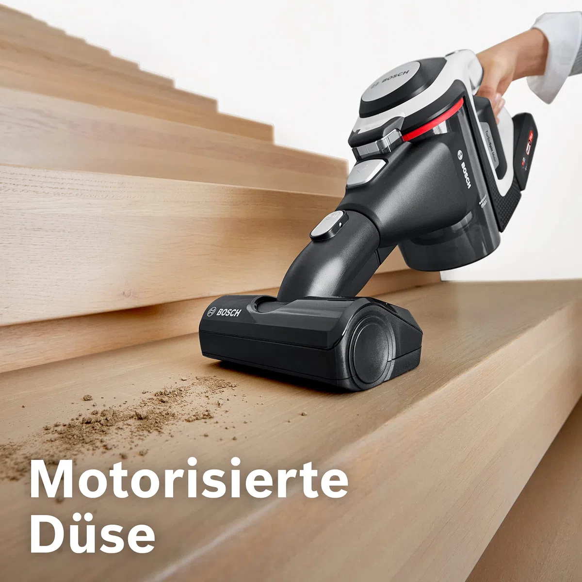 Bosch Mini-Turbo-Düse BHZUMPN, geeignet für Unlimited 6, 7 und 8 Akku-Staubsauger, für schwer erreichbare Stellen, ideal zur Fahrzeug-Innenreinigung, Turbobürste, Powerdüse, Original-Zubehör, schwarz
