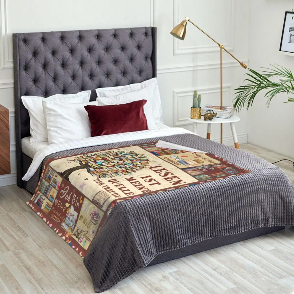 Geschenk für Buchliebhaber Leseratten Bücherwurm, Lustige Kuscheldecke zum Lesen, Leseliebhaber Lesedecke, Flauschige Decke Geschenkideen für Frauen Freundin Katzenliebhaber 150x200cm