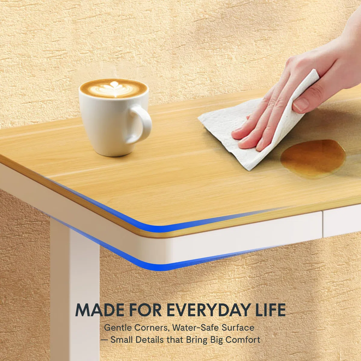 FLEXISPOT Höhenverstellbarer Schreibtisch mit Schublade und USB-C 120x60 cm | Elektrischer Schreibtisch mit LED-Anzeige, Memory-Funktion, pflegeleicht, ergonomisch für Homeoffice,Büro,Lernen&Schminktisch
