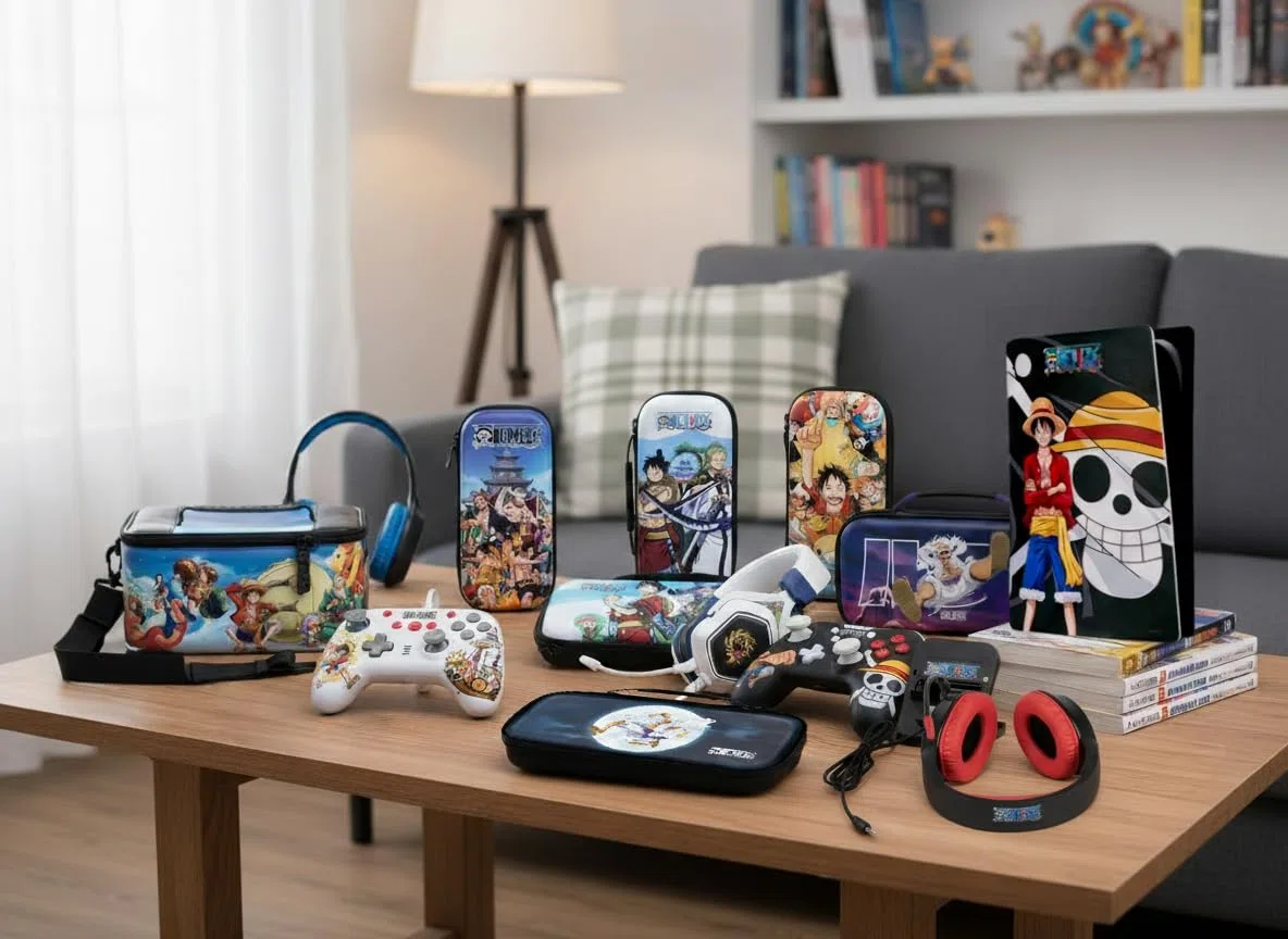Konix One Piece Wired Controller für Nintendo Switch, OLED Switch und PC - Vibrationsfunktion - 3 m Kabel - Luffy-Motiv - Weiß