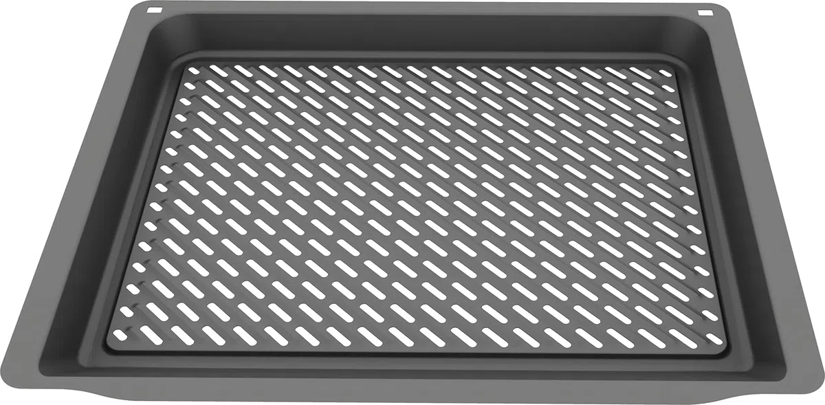 Siemens HZ629070, Air Fry und Grillblech, Heißluft-Frittierblech aus emailliertem Stahl, für 60 cm und 45 cm Backöfen mit Air Fry Funktion, fettarmes Frittieren, spülmaschinengeeignet