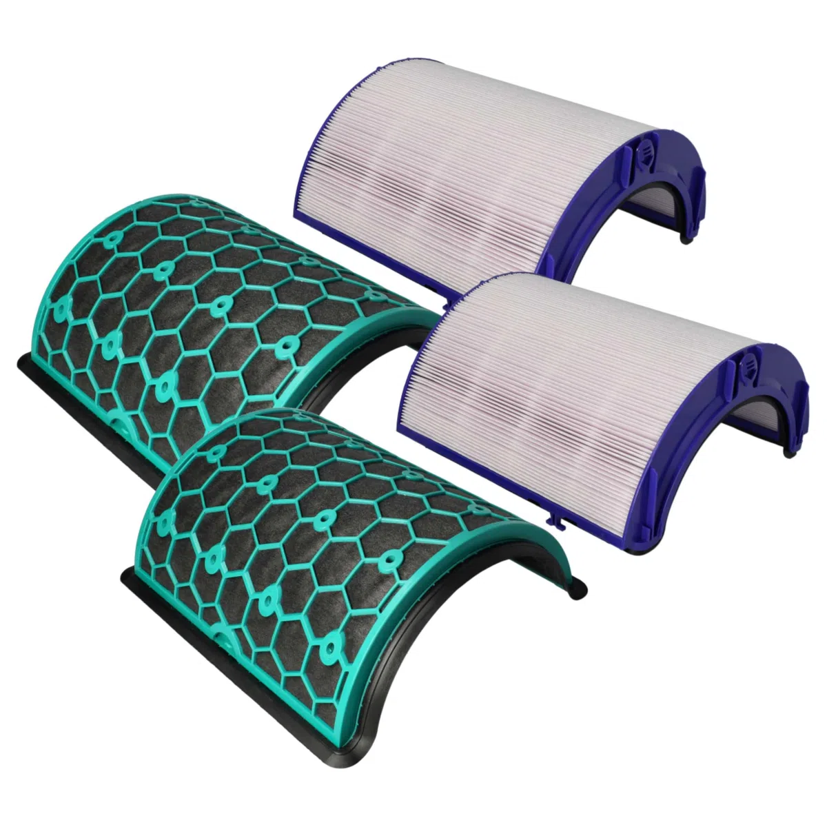 vhbw 2-teiliges Filter-Set kompatibel mit Dyson Purifier Cool TP11, Purifier Cool TP12 Luftreiniger - HEPA-Filter, Aktivkohlefilter