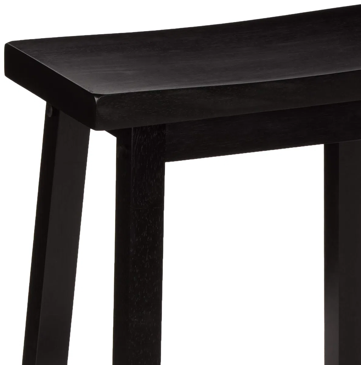 Amazon Basics Küchenhocker aus Massivholz, niedriger Barhocker, Esszimmerstuhl, einfache Montage, modern, 2 Stück, 61 cm hoch, Schwarz
