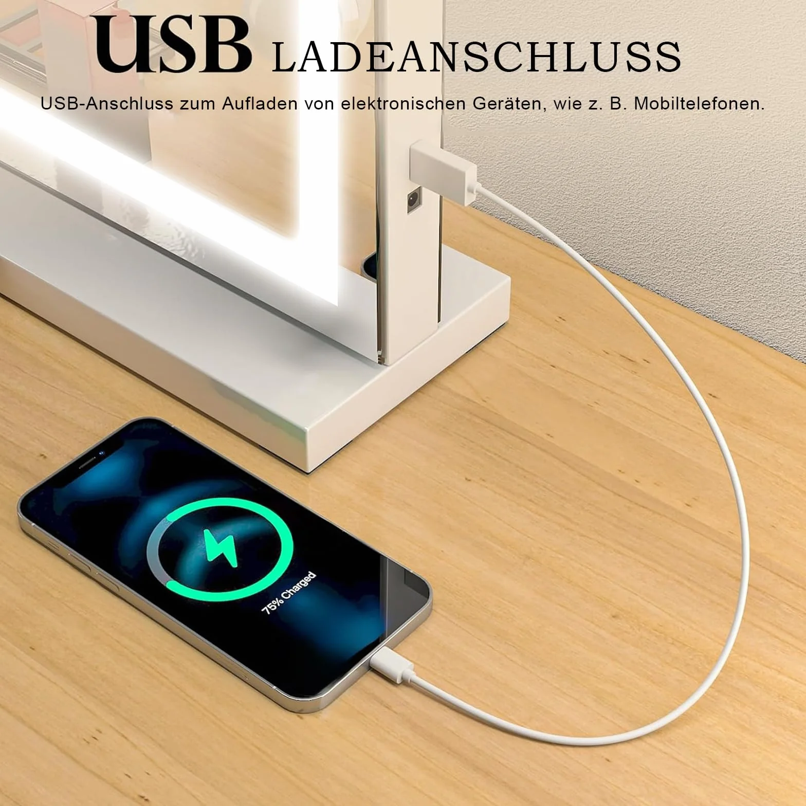 Schminkspiegel mit Beleuchtung,Hollywood Spiegel mit LED Licht Dimmbar Kosmetikspiegel 3 Modi,58 x 43 cm Vanity Spiegel Tischspiegel mit USB 10X Vergrößerung für Schlafzimmer Schminktisch
