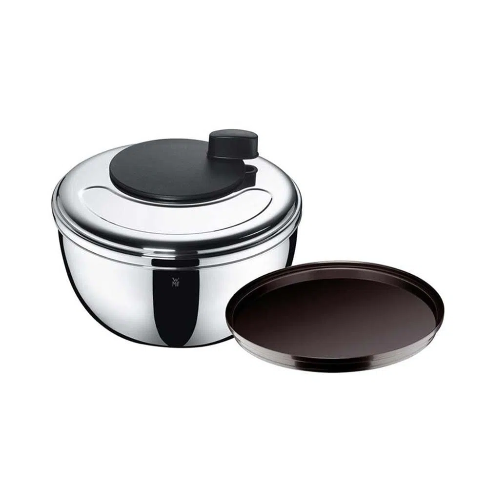 WMF Gourmet Salatschleuder 25,4 cm, Cromargan Edelstahl poliert, Kunststoffsieb, spülmaschinengeeignet