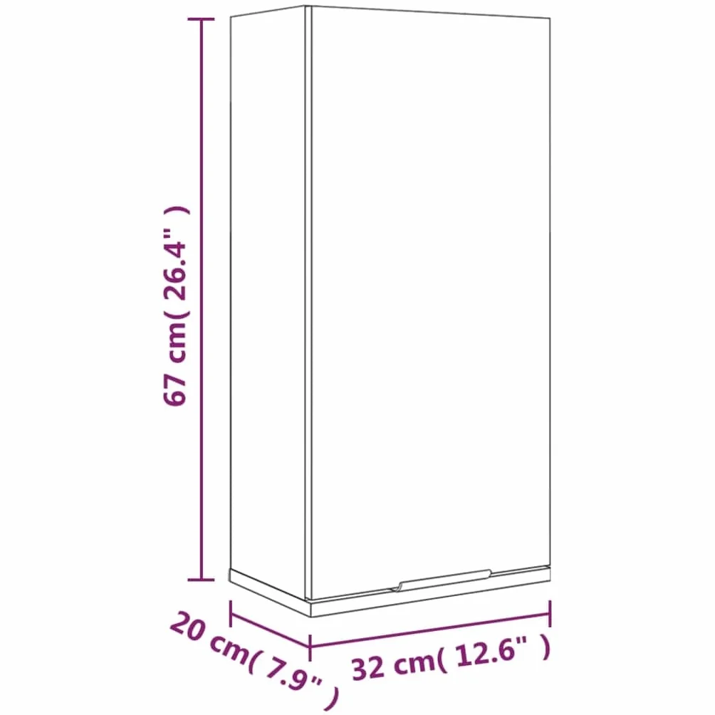 vidaXL Wand Badschrank Hängeschrank Wandschrank Badezimmerschrank Badmöbel Badezimmermöbel Aufbewahrungsschrank Weiß 32x20x67cm