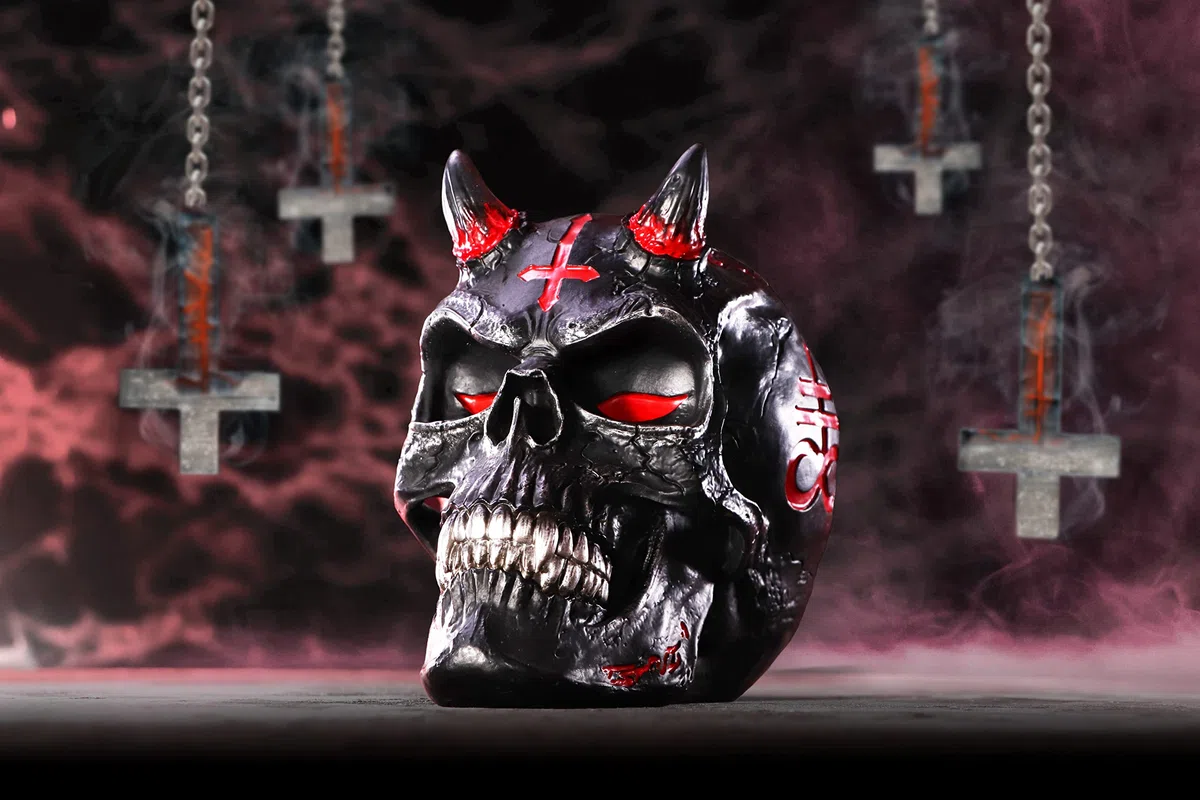 Nemesis Now Infernal Skull Unisex Dekoartikel schwarz/rot Polyresin Gothic, Totenköpfe