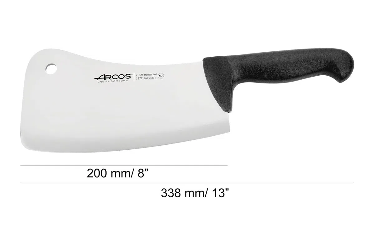 Arcos Serie 2900 - Hackmesser Metzgermesser - Klinge Nitrum Edelstahl 200 mm - HandGriff Polypropylen Farbe Schwarz