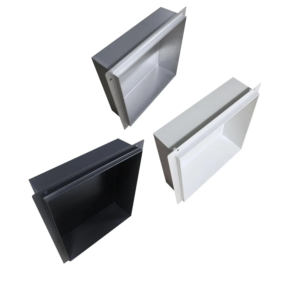 Bernstein Wandnische BS303010 30 x 30 x 10 cm randlos aus Edelstahl gebürstet, befliesbarer Rand, wasserdichte Duschnische zur Ablage von Bad-Utensilien für Dusche und Bad